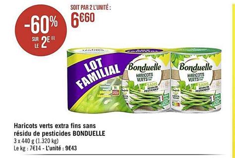 Promo Haricots Verts Extra Fins Sans Résidu De Pesticides Bonduelle