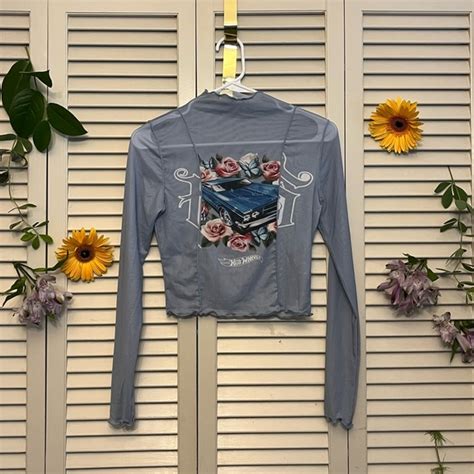 Forever Tops Forever X Hot Wheels Collab Seethrough Mesh Long Sleeve Turtle Neck Poshmark