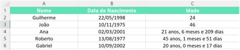 Calcular Idade No Excel Smart Planilhas