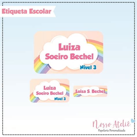 Etiqueta Escolar Arco Iris Elo Produtos Especiais