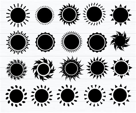 Sun Svg Bundle Sun Svg Cut File Sunrise Svg Bundle Sunrise Clipart