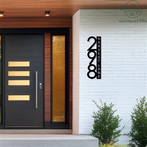 custom laser cut modern house numbers sign metal address plaque
