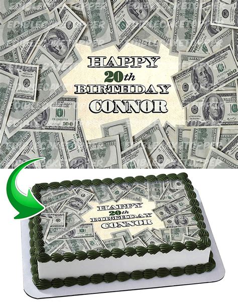 United States 100 Dollar Bill Edible Cake Image Topper Personalized