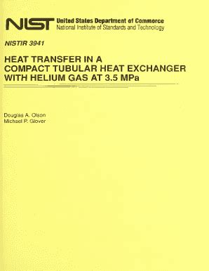 Fillable Online Nvlpubs Nist Heat Transfer In A Compact Tubular Heat