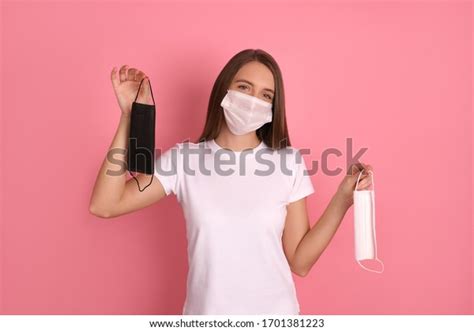 Happy Brunette Girl Wears White Medical Stock Photo 1701381223 Shutterstock