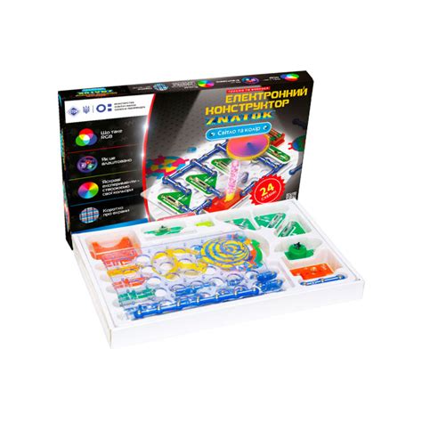 Электронный конструктор Знаток "Свет и цвет" ZNATOK 70799, 24 схемы ...