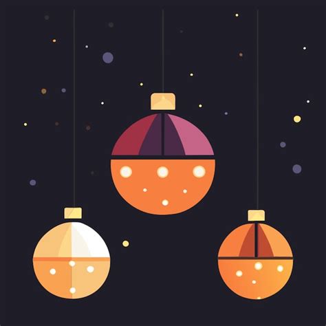 Crismas Decorations With Lights Vector Illustration Premium Ai