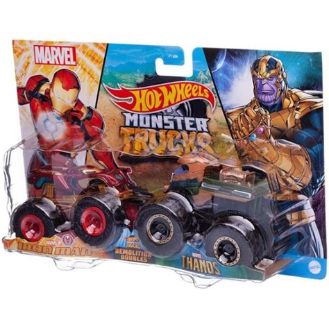 Игровой набор Hot Wheels Машинки Монстер трак Взаимное уничтожение Железный Человек и Танос шт