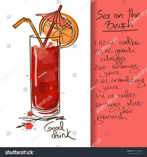 Illustration Hand Drawn Sex On Beach Stock Vector Royalty Free Shutterstock