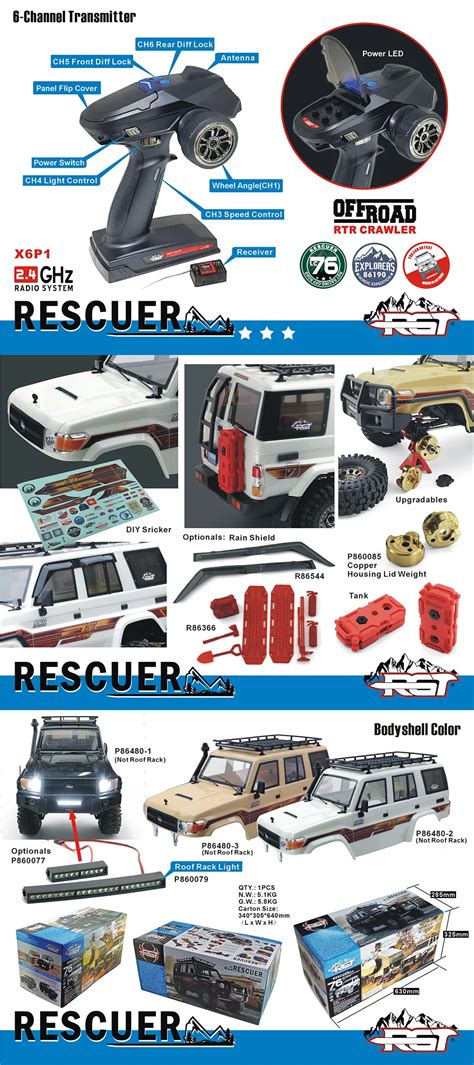 New Rgt Ex86190 Lc76 1/10 Rc Cars Electric Remote Control 4wd Model Car ...