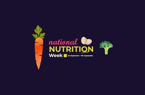 Premium Vector National Nutrition Week Logo Poster Banner Illustration