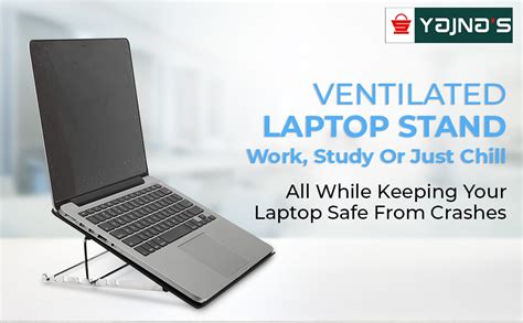 Yajnas Ventilated Laptop Stand With Abs Material Supports Upto 15 Inch