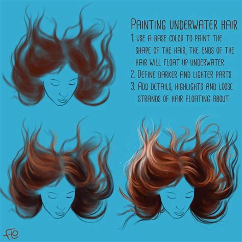 Art With Flo On Instagram 🌊how To Paint Underwater Hair🌊 Painted In