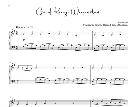 Good King Wenceslas Piano Sheet Music Printable A Print Christmas