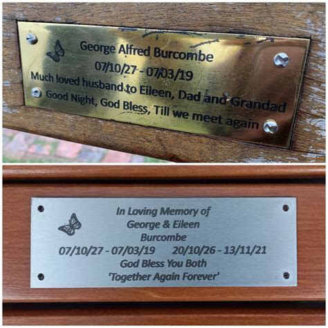 The Memorial Plaque For George Affred Burronie And His Wife Elizabeth