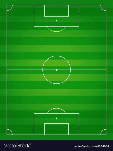 Realistic Football Field With Official Markings Vector Image