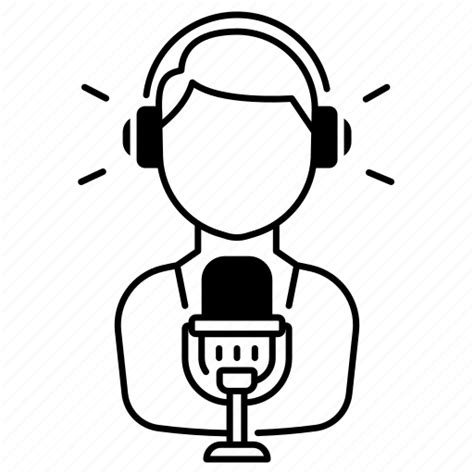 podcast male podcaster podcaster broadcast icon   iconfinder