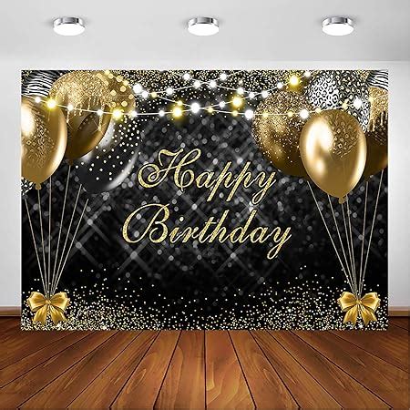 Amazon Avezano Black Gold Birthday Backdrop For Adult Men Woman