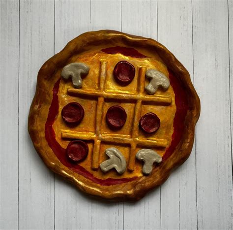 Pizza Tic Tac Toe Airdry Clay Etsy Canada In 2024 Diy Air Dry Clay