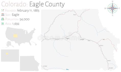 Map of Eagle County in Colorado Stock Vector - Illustration of eagle ...