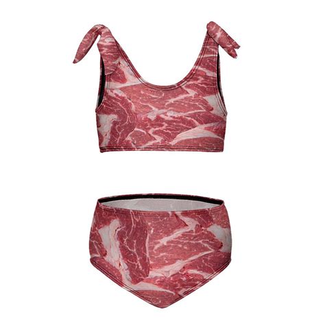 Meat Girl S 2 Piece Bikini Set Beach Sport Swimsuit Swimwear 10 12Y150cm Walmart