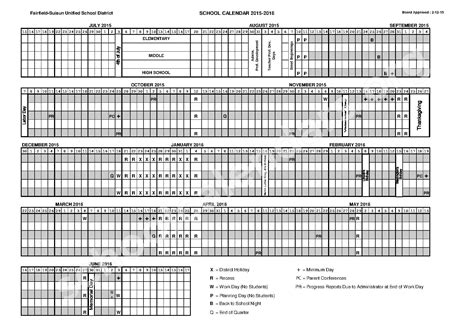 Fairfield-Suisun Unified School District Calendars – Fairfield, CA