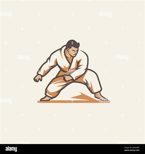 Illustration Of A Judo Fighter On A White Background Vector