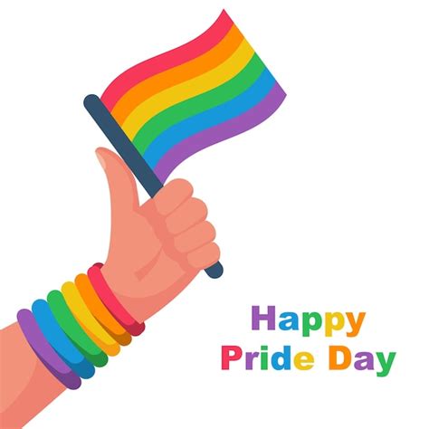 Premium Vector Happy Pride Day Colored Flag As Symbol Of Freedom And