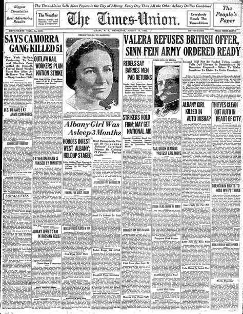 Newspaper front pages from the past, Aug. 16-22