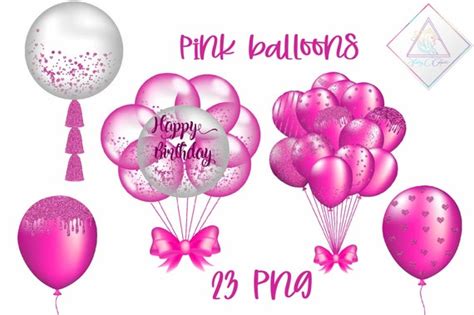 Hot Pink Balloons Balloon Clipart Baby Shower Party Etsy Hong Kong