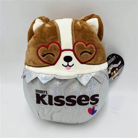 Squishmallows Regina Corgi Hershey Kisses Silver Plush Stuffed