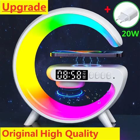 Mini Multifunction Wireless Charger Pad Stand Speaker Tf Rgb Night