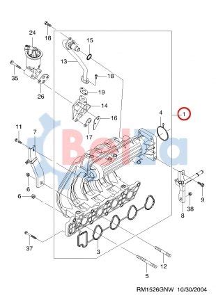 96325234 Коллектор впускной для Дэу Матиз (каталог запчастей ДЭУ МАТИЗ ...
