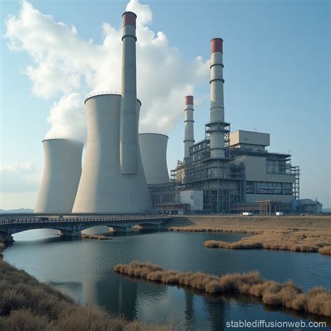 Nuclear Energy Plant Scene Stable Diffusion Online
