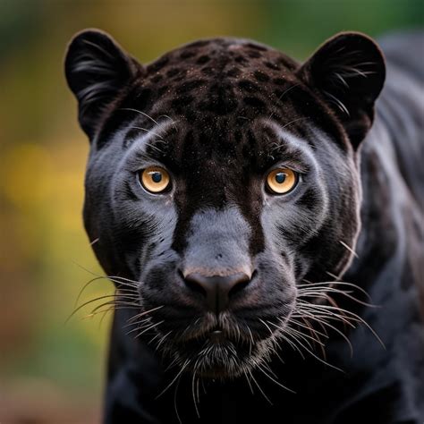 Premium Photo A Majestic Black Leopard With Captivating Yellow Eyes