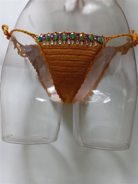 Gehäkelter Cristal Bikini mit Perlen Etsy de