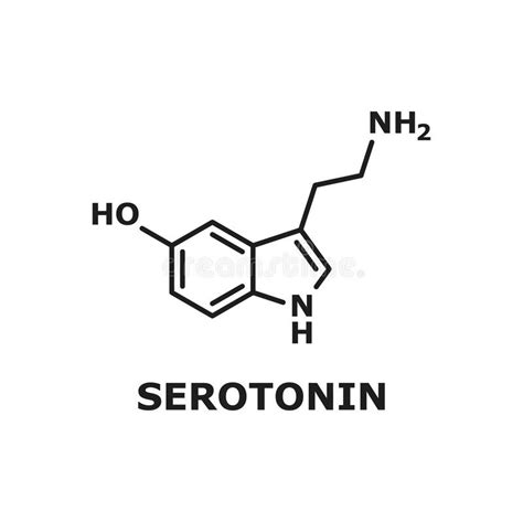 Serotonin Human Hormone Molecule Isolated Vector Illustration Stock