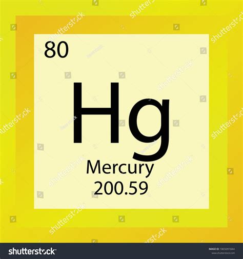 Hg Mercury Chemical Element Periodic Table Stock Vector (Royalty Free ...
