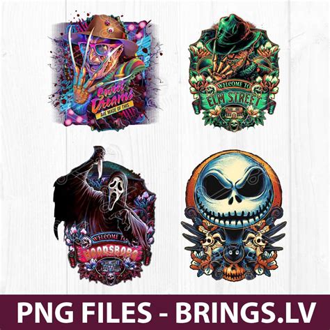 Horror Movies Characters Png Halloween Sublimation Designs Png