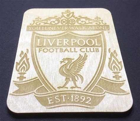 Liverpool Football Club Coaster Laser Carved 120x90x3mm Crest Wood Oil