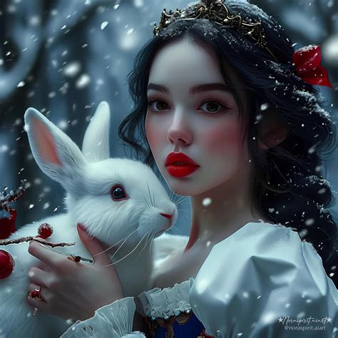 Snow White And Her Rabbit By Noraspirit Aiart On Deviantart
