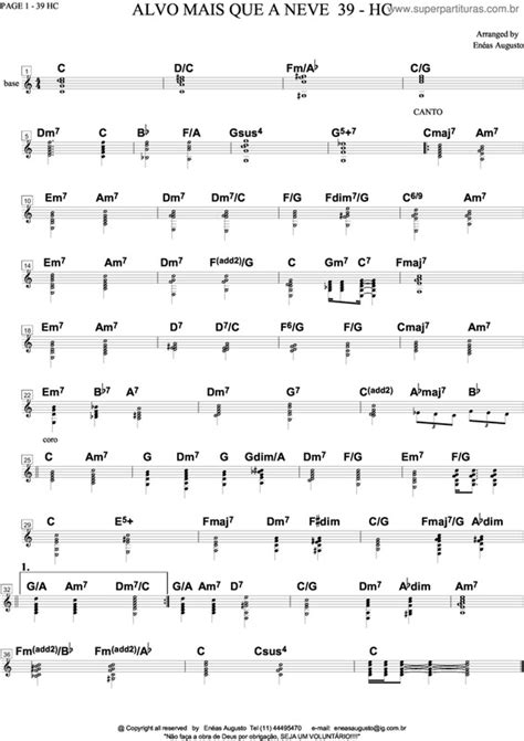Alvo Mais Que A Neve Numero - Super Partituras - Alvo Mais Que A Neve - 39 HC v.2 (Harpa Cristã), com ...