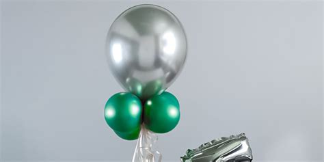 Green &amp;amp;amp;amp; Silver Number 25 Balloon Bouquet | Balloon ...