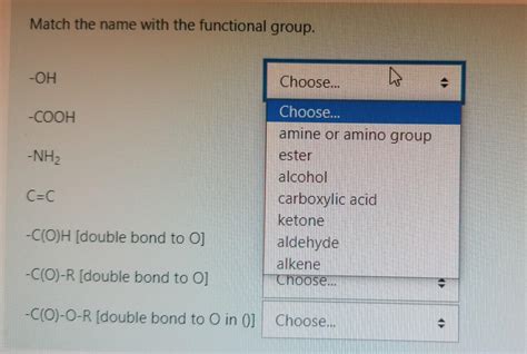 Solved Match The Name With The Functional Group Oh