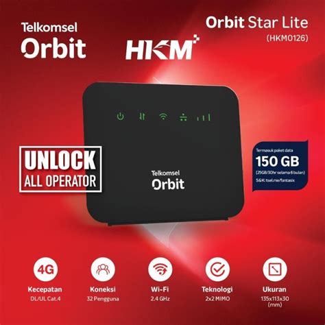 Jual Modem Router Hkm Orbit Star Lite Hkm Free Telkomsel Gb