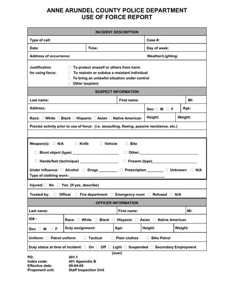 Use Of Force Report Form ≡ Fill Out Printable Pdf Forms Online