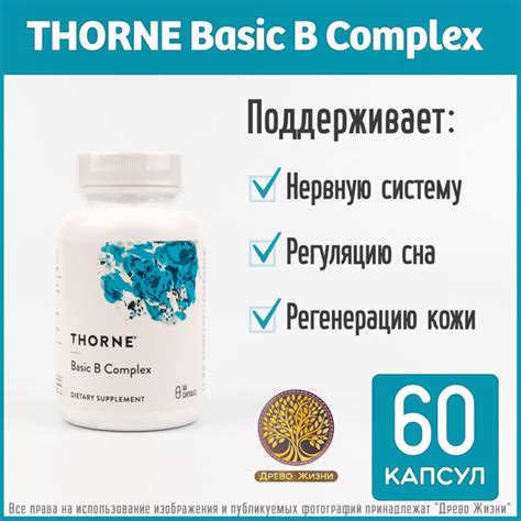 Thorne Research Basic B Complex - Базовый комплекс группы B, 60 капсул ...
