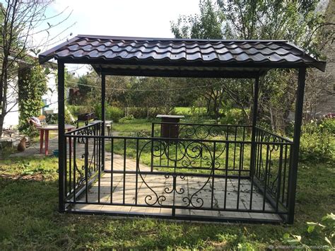 Беседка из металла с ограждением купить в интернет-магазине Ярмарка ...