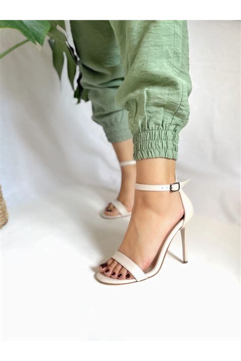 POLKA STORE Tek Bant Yüksek Çivi Topuk Zarif Nude Deri Ayakkabı Fiyatı Yorumları Trendyol