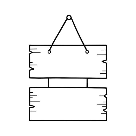 Doodle De Letrero De Madera Dibujado A Mano Letrero De Puerta Colgante